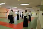 suburi avant le cours de kenjutsu animé par Guillaume D. lors du stage d'Aïkido de mai 2016 à Thierville-sur-Meuse